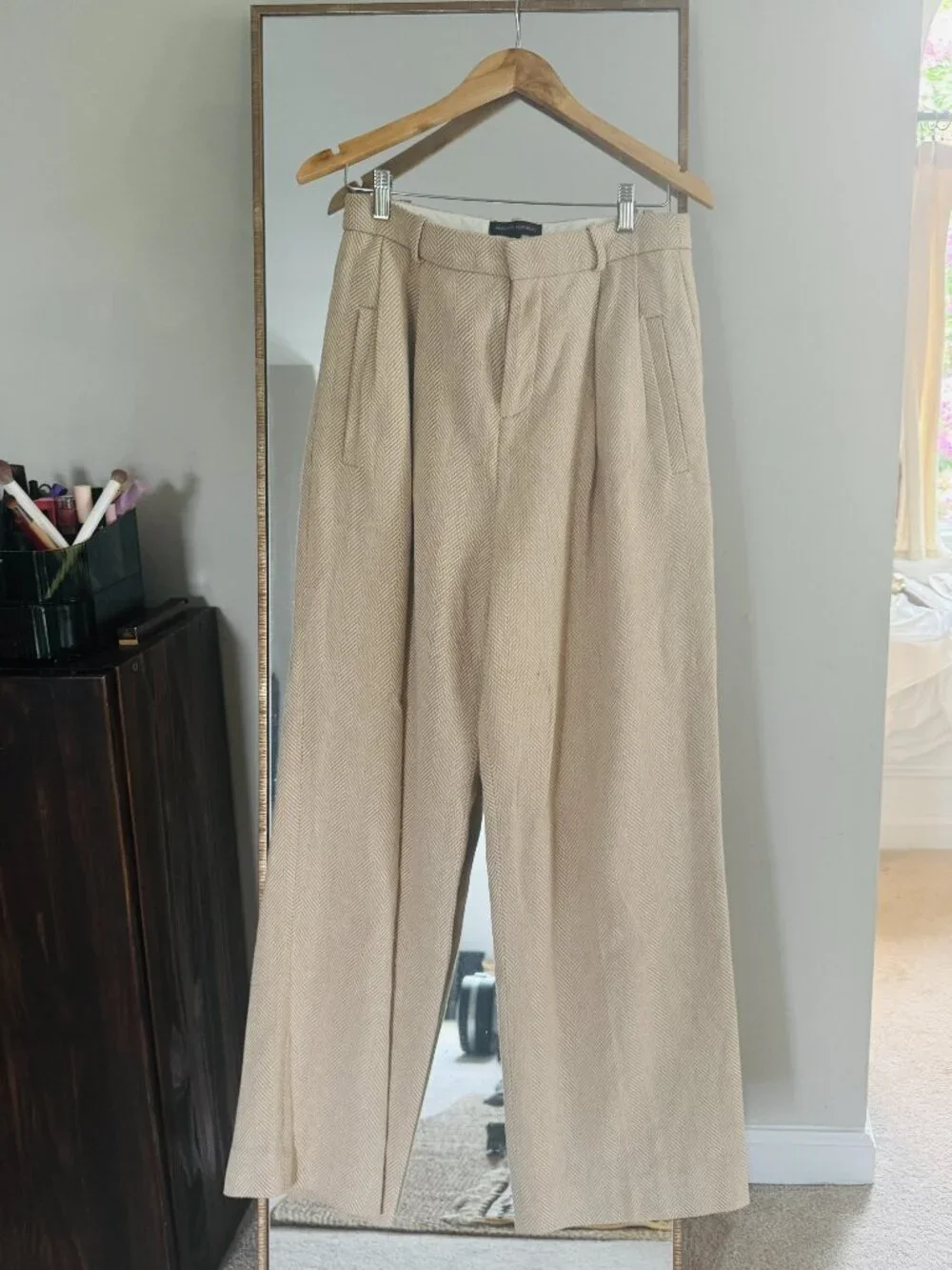 Wide Leg Linen-Cotton Pant Banana Republic